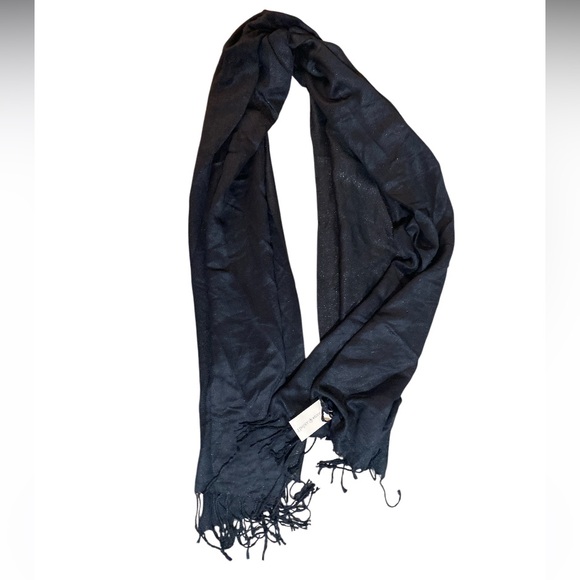 The Paper Store Women’s Pashmina Midnight Blue Glitter Fringe Scarf - One Size - Picture 1 of 6